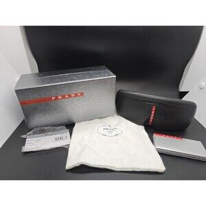 Prada Sunglasses Case Only Black Plastic Flip-top W/ Box And Dust Bag Paperwork